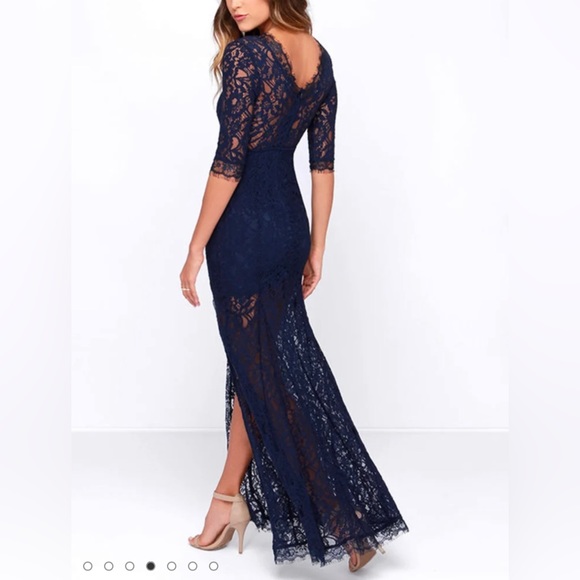 Lulus Only One Navy Blue Lace Maxi Dress - Picture 3 of 5